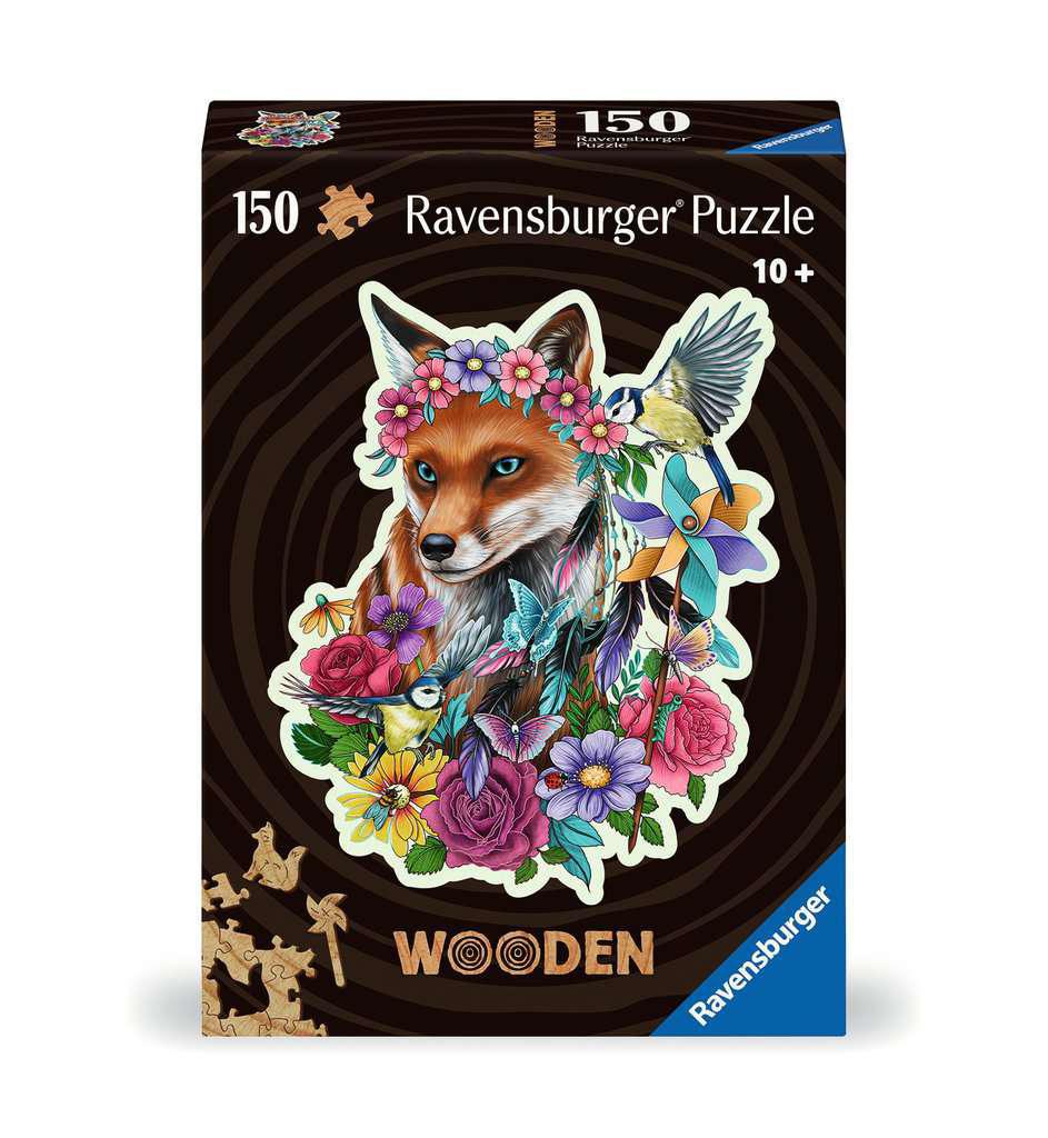 Ravensburger Wooden Jigsaw Puzzle | Colorful Fox 150 Piece