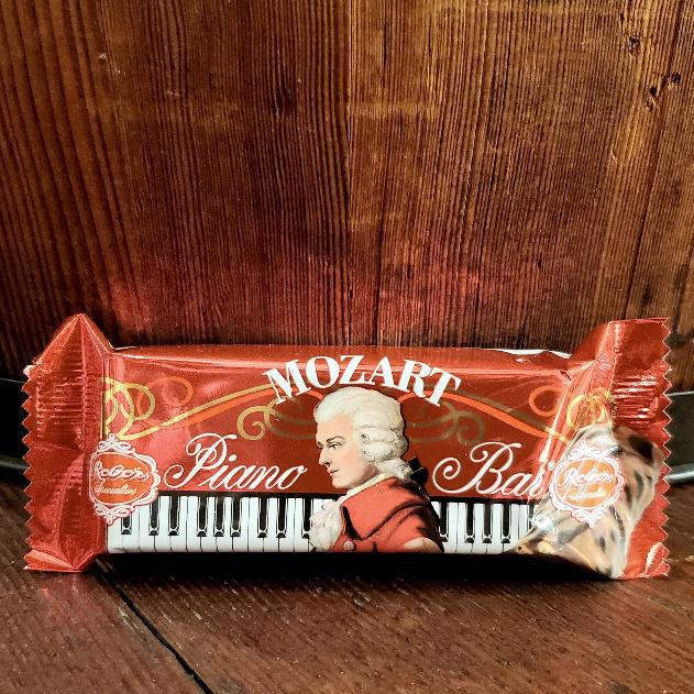 Reber® Mozart Piano Bar® Milk Chocolate Covered Pistachio Marzipan with Hazelnut Praline & Crisp Rice Reber® Mozart Piano Bar® Milk Chocolate Covered Pistachio Marzipan with Hazelnut Praline & Crisp Rice