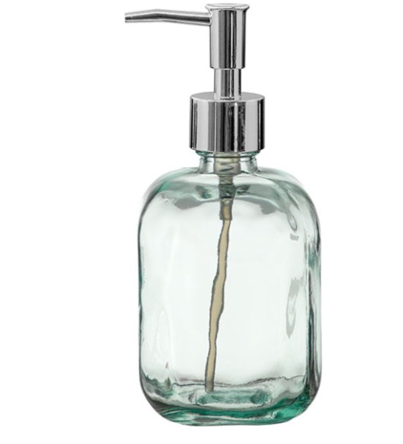 Recycled Glass Pump Bottle Rounded Square Recycled Glass Pump Bottle Rounded Square