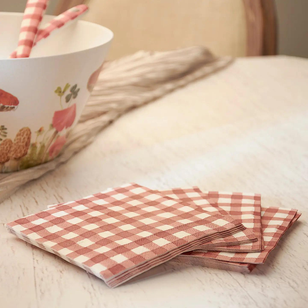 Red Gingham Beverage Paper Napkins Red Gingham Beverage Paper Napkins