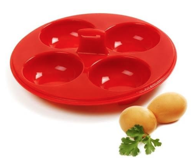 Red Silicone 4 Egg Poacher Red Silicone 4 Egg Poacher
