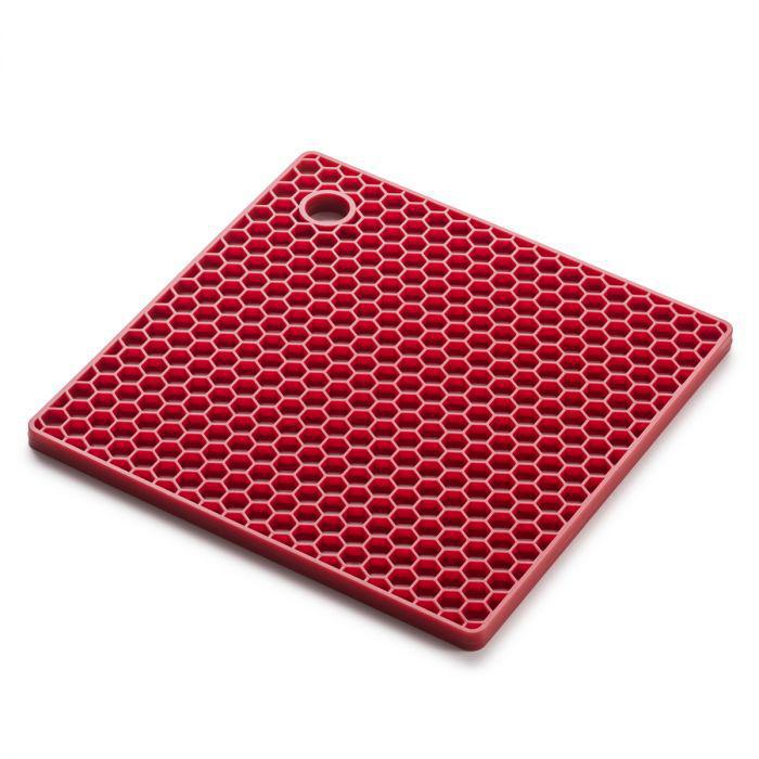 Silicone Honeycomb Trivet Red