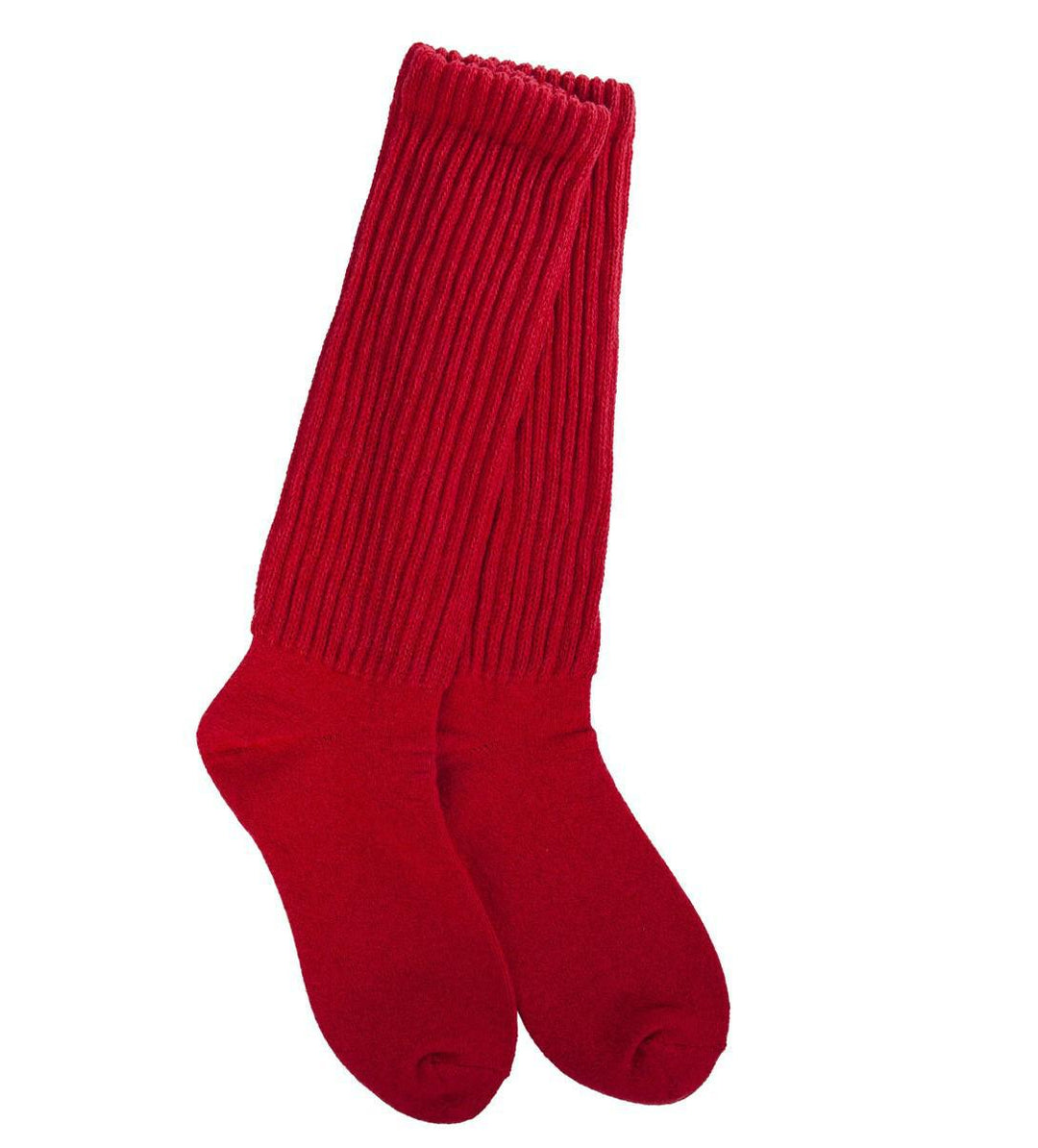 World's Softest® Socks Weekend Slouch Crew Red