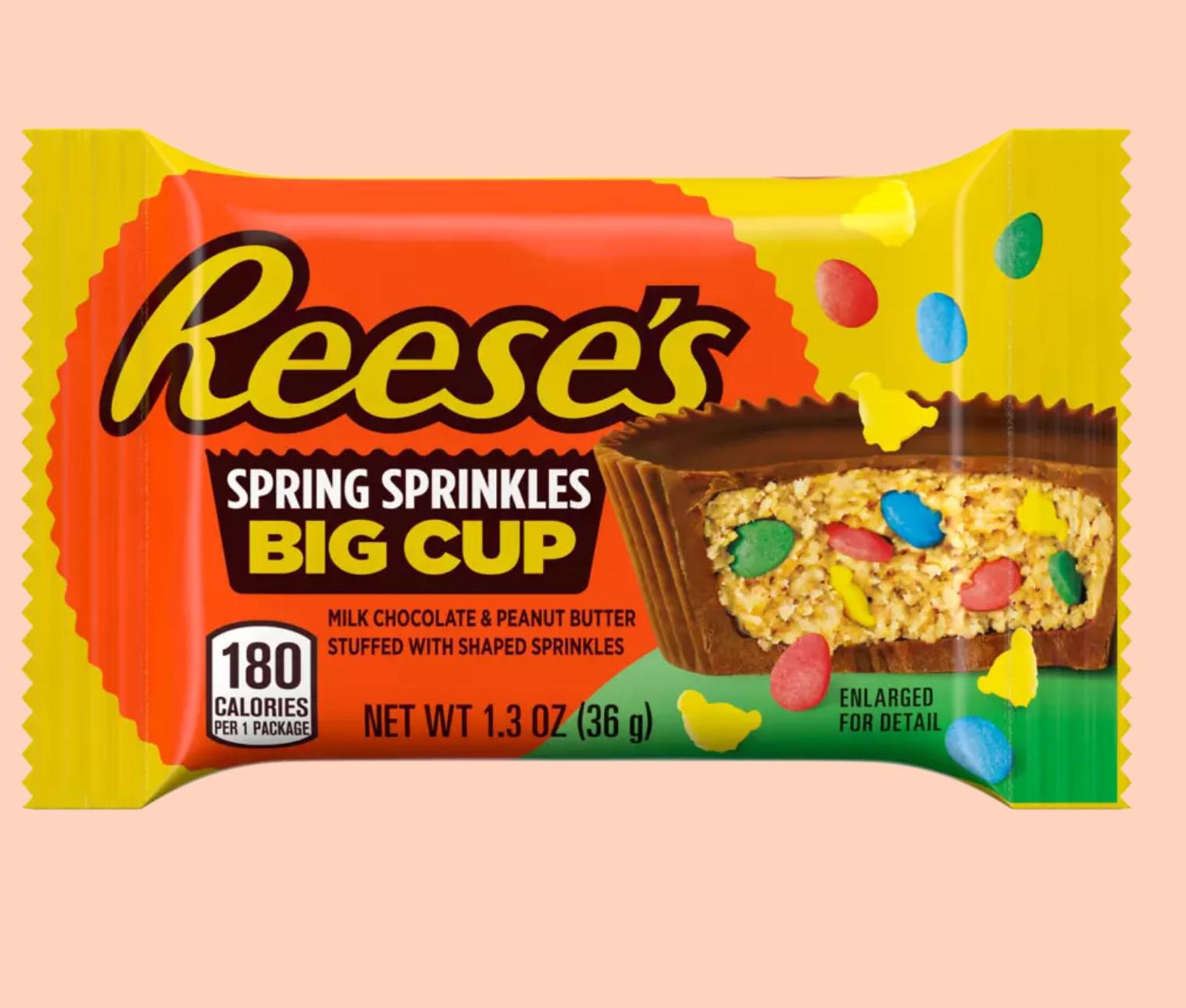 Reese's Big Cup with Spring Sprinkles Milk Chocolate Peanut Butter Cup Reese's Big Cup with Spring Sprinkles Milk Chocolate Peanut Butter Cup