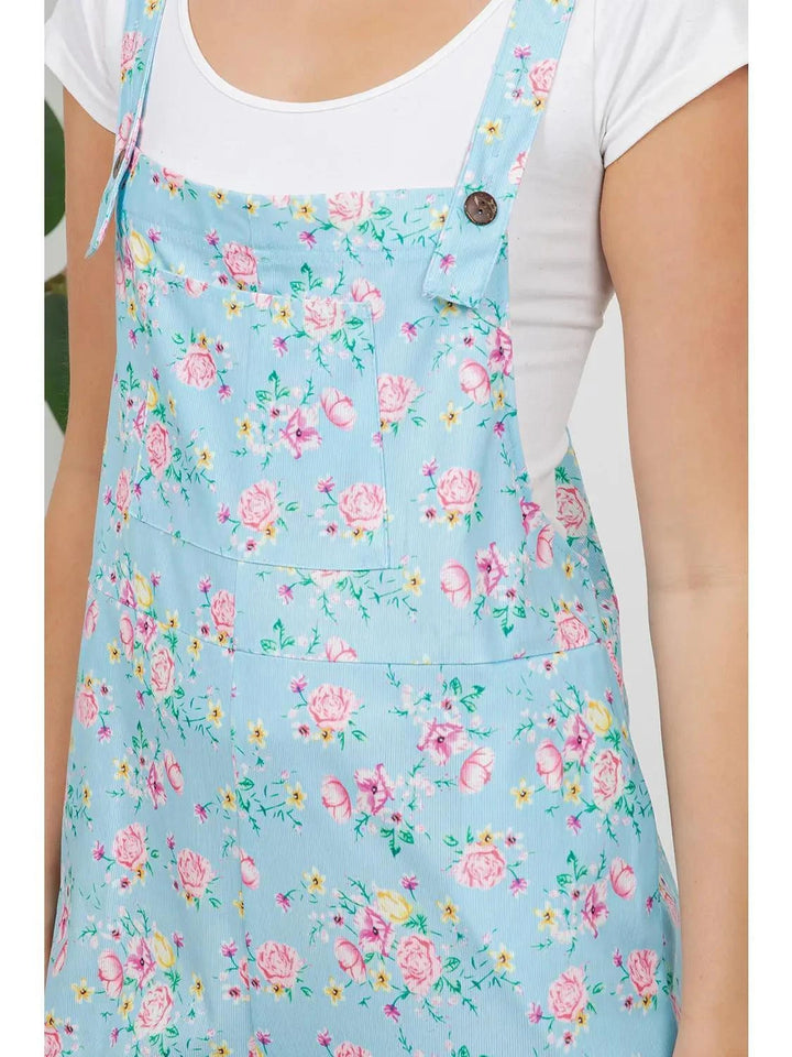 Retro Floral Wide Leg Overall Retro Floral Wide Leg Overall