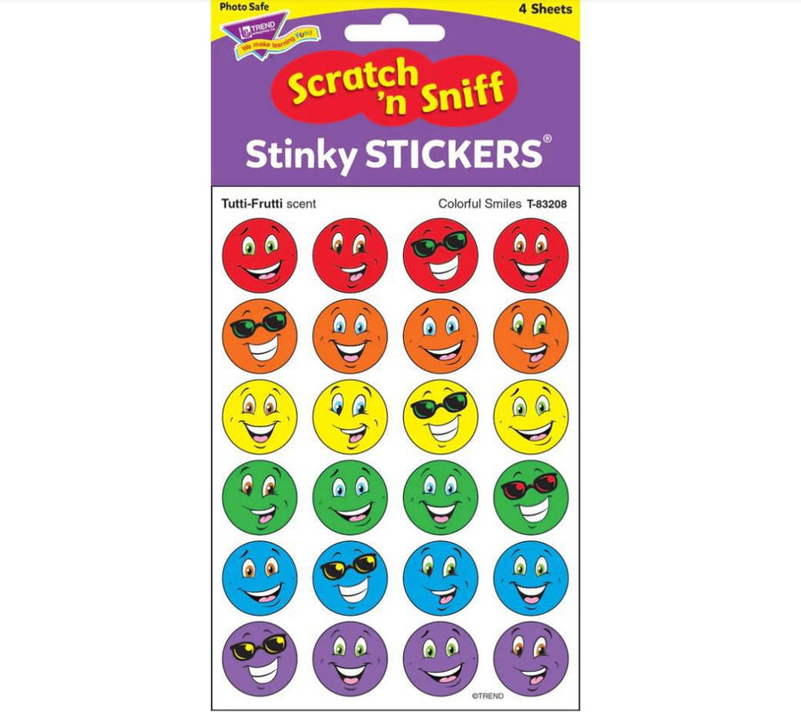 Retro Scratch & Sniff Stickers | Colorful Smiles