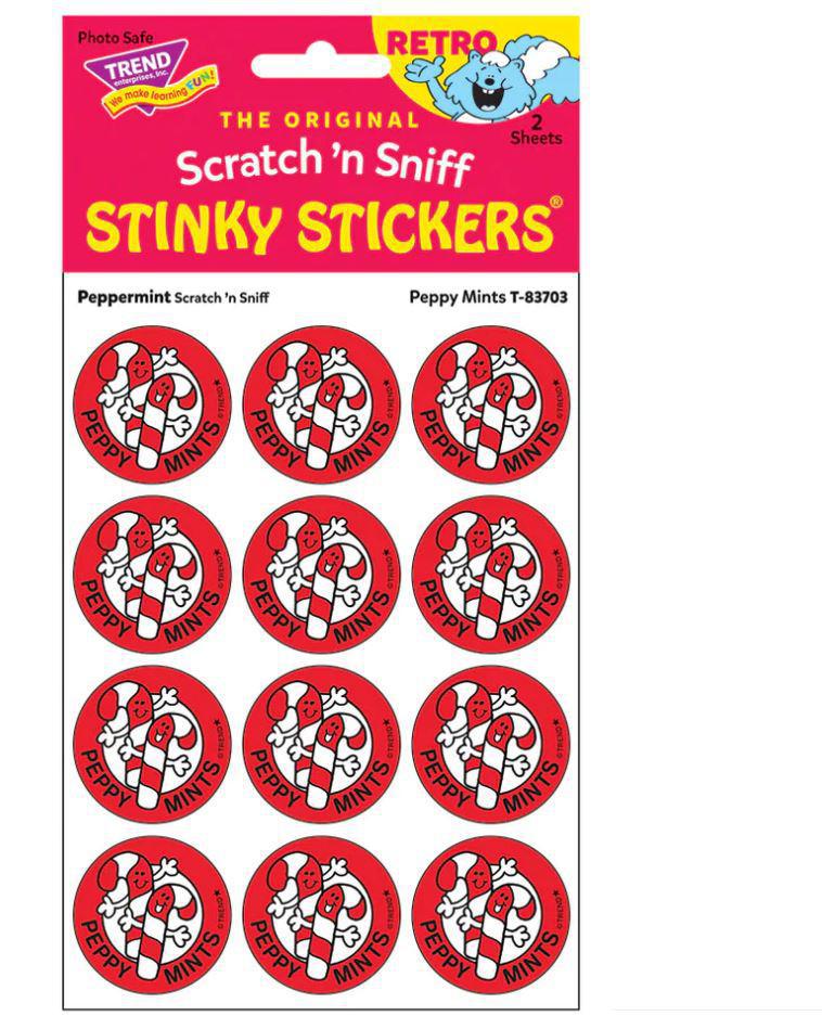 Retro Scratch & Sniff Stickers | Peppy Mints, Peppermint