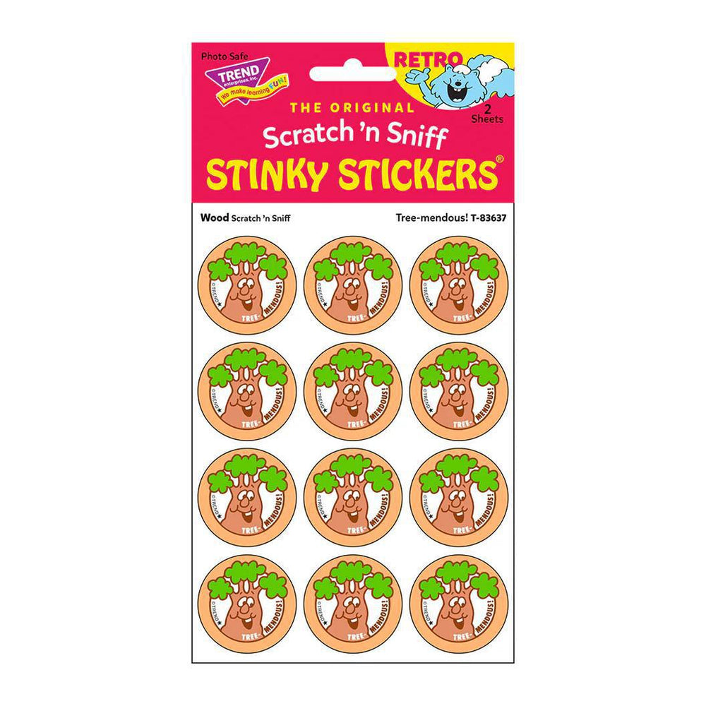 Retro Scratch & Sniff Stickers |Tree-mendous! Wood Retro Scratch & Sniff Stickers |Tree-mendous! Wood