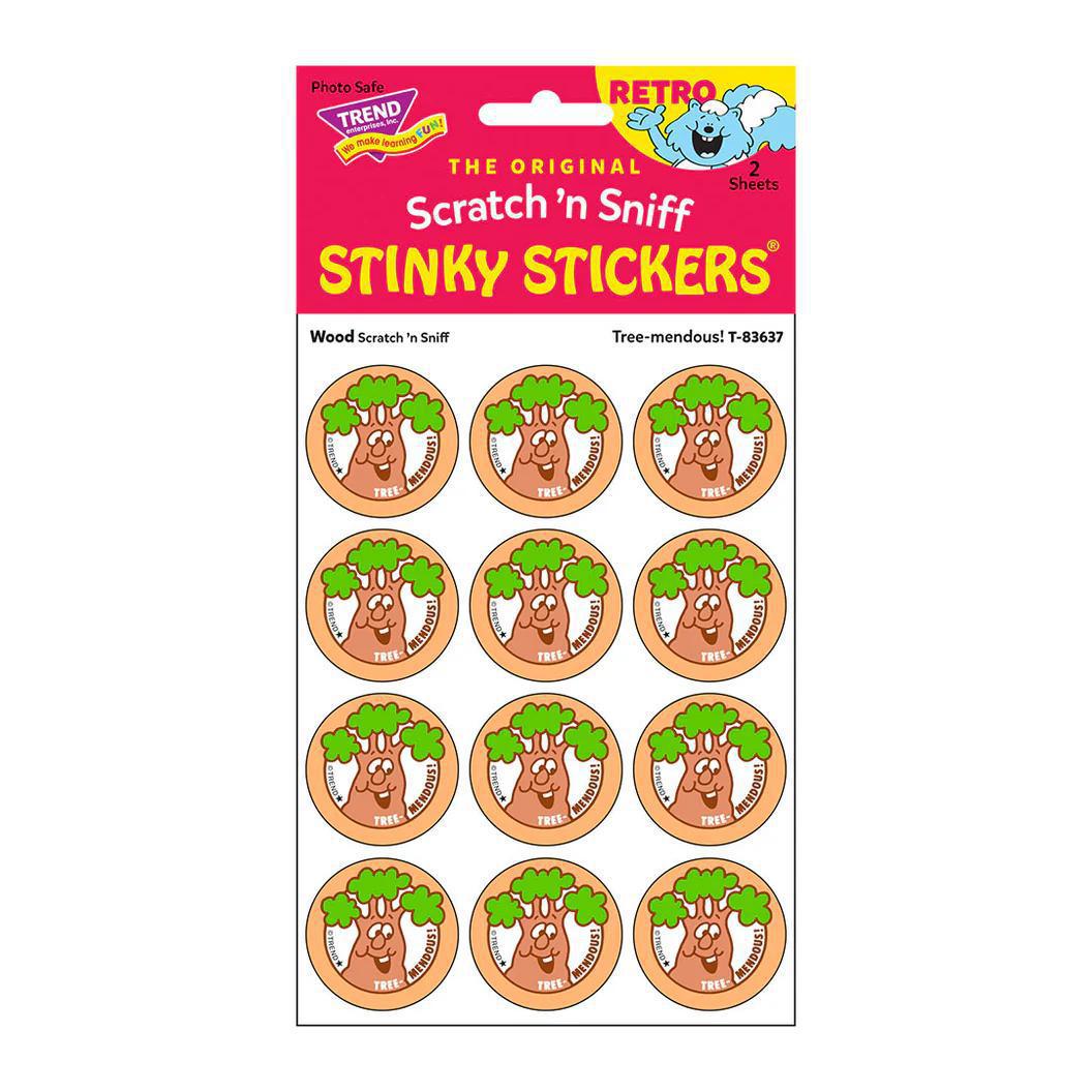 Retro Scratch & Sniff Stickers |Tree-mendous! Wood Retro Scratch & Sniff Stickers |Tree-mendous! Wood