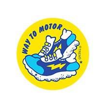 Retro Scratch & Sniff Stickers | Way to Motor! Old Shoe