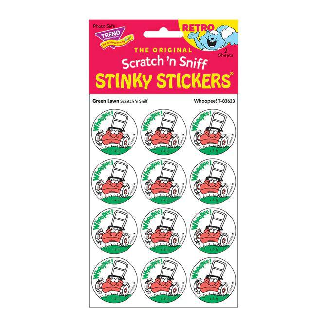 Retro Scratch & Sniff Stickers | Whoopee! Green Lawn