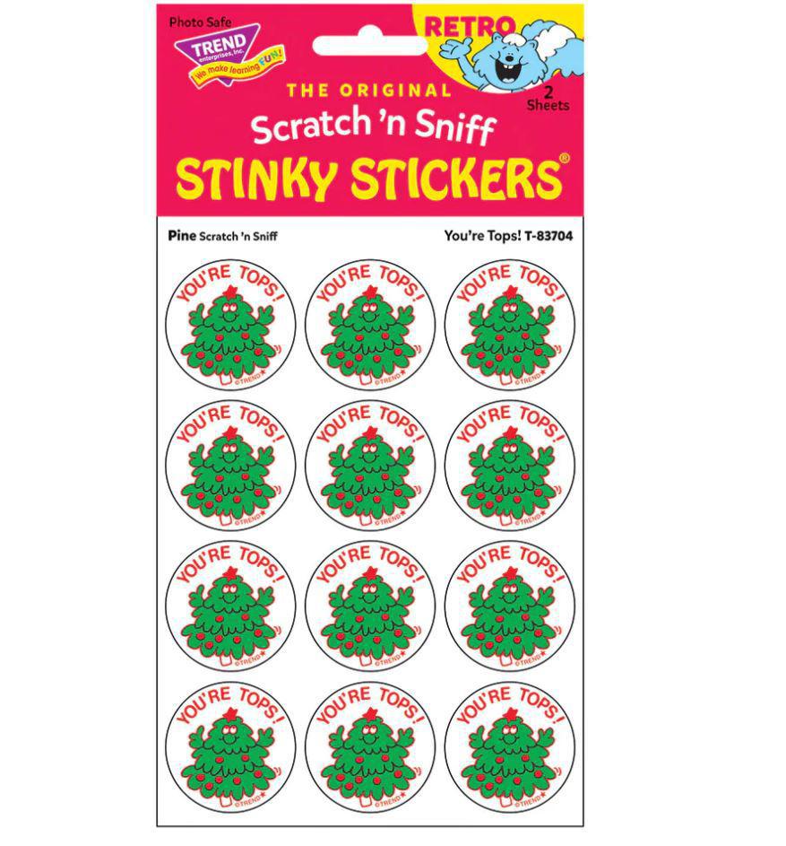 Retro Scratch & Sniff Stickers | You're Tops!, Pine