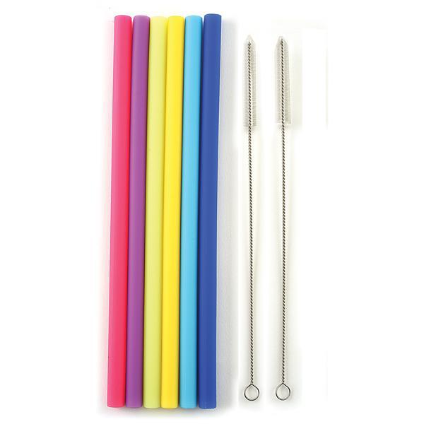 Reusable Jumbo Silicone Smoothie Straws