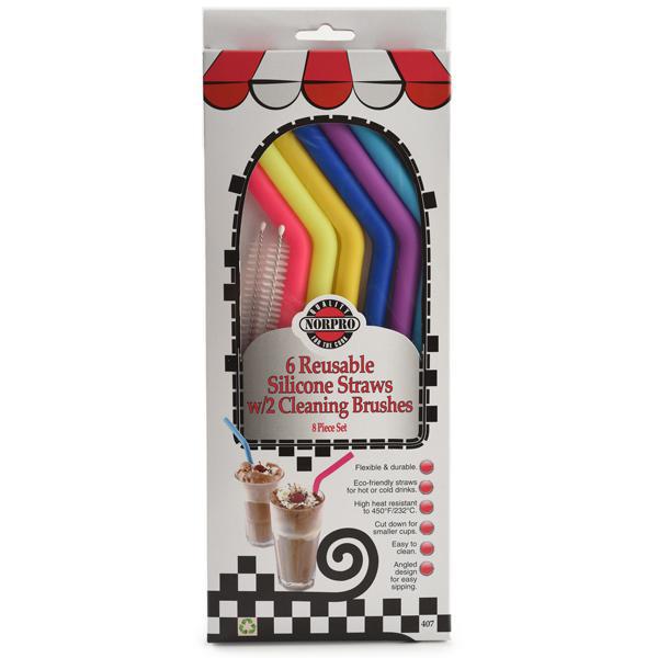 Reusable Silicone Straws & Cleaning Brushes Reusable Silicone Straws & Cleaning Brushes
