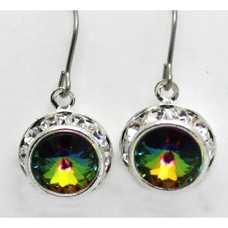 Rhinestone Rivoli Vitrail Medium Dangle Earrings Rhinestone Rivoli Vitrail Medium Dangle Earrings