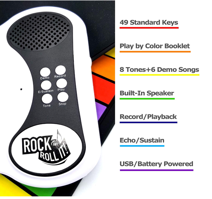 Rock And Roll It | Rainbow Flexible Roll Up Piano Rock And Roll It | Rainbow Flexible Roll Up Piano