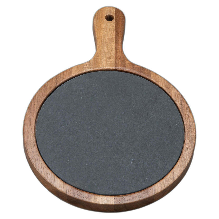 Round Wooden Slate Serving Board