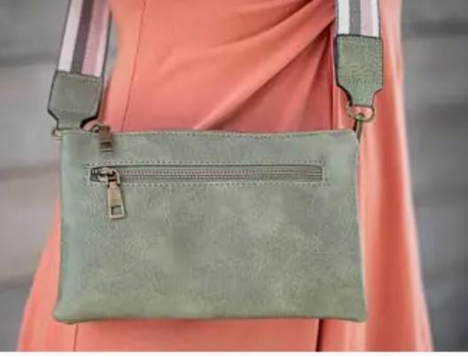 Liz Soto Handbag | Chloe Cross Body or Wristlet Sage