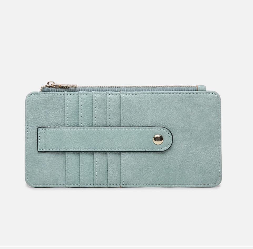 Saige Slim Card Holder Wallet | Light Teal