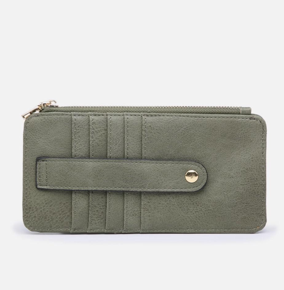 Saige Slim Card Holder Wallet | Olive