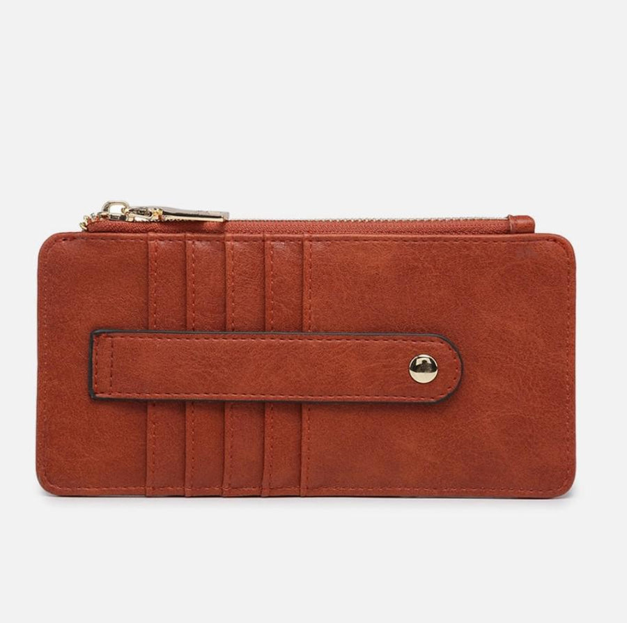 Saige Slim Card Holder Wallet | Rust