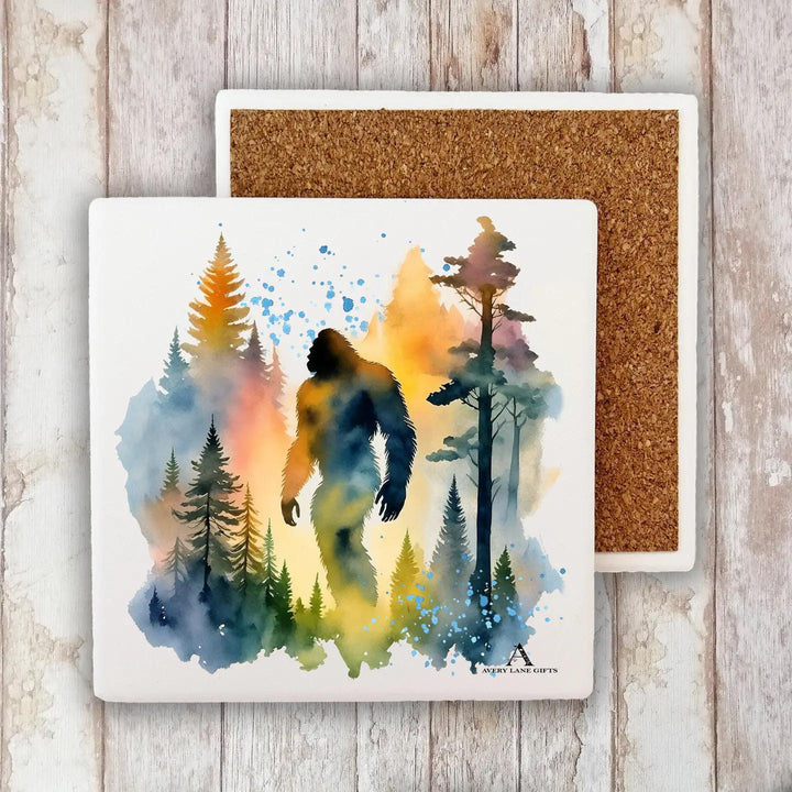 Decorative Stone Coaster Sasquatch Big Foot Watercolors Decorative Stone Coaster