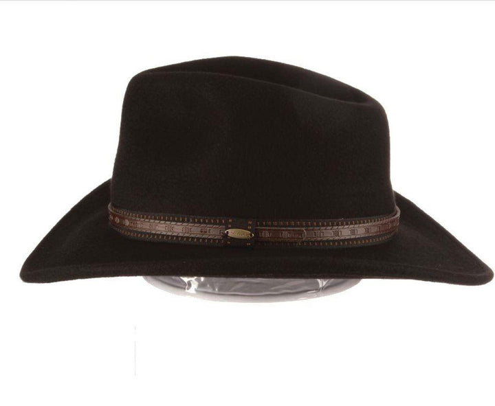 Scala San Antonio Wool Felt Outback Hat | Black Scala San Antonio Wool Felt Outback Hat | Black
