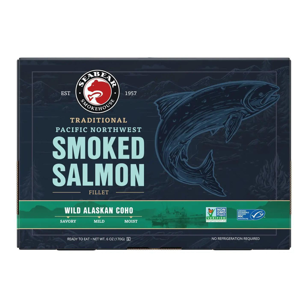 SeaBear Smokehouse Wild Smoked Alaskan Coho Salmon 6oz SeaBear Smokehouse Wild Smoked Alaskan Coho Salmon 6oz
