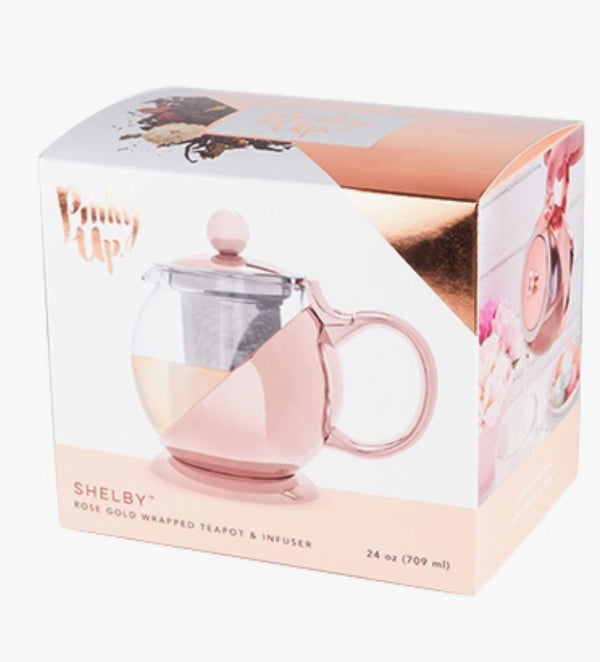 Shelby Rose Gold Wrapped Teapot & Infuser By Pinky Up