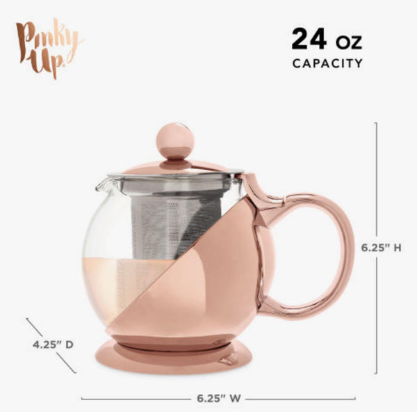 Shelby Rose Gold Wrapped Teapot & Infuser By Pinky Up