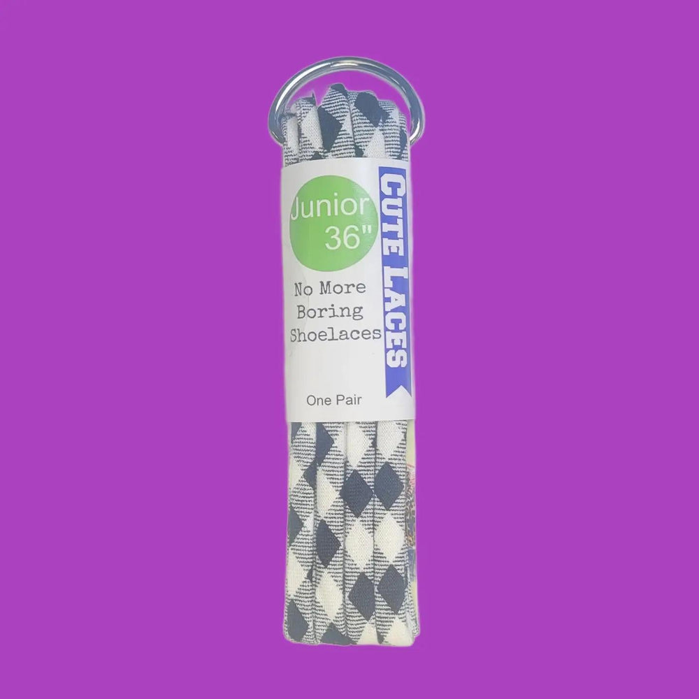 Shoelaces | Black & White Checker Shoelaces | Black & White Checker