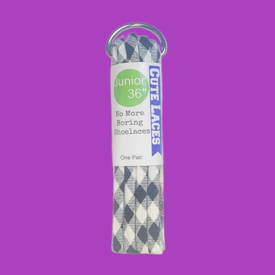 Shoelaces | Black & White Checker Shoelaces | Black & White Checker
