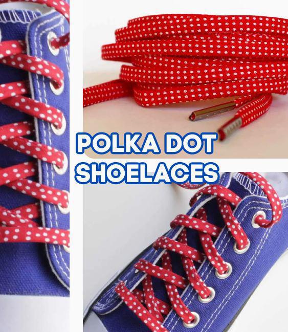 Shoelaces | Red and White Polka Dot