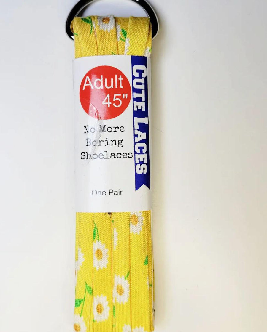 Shoelaces | Yellow with Daisies