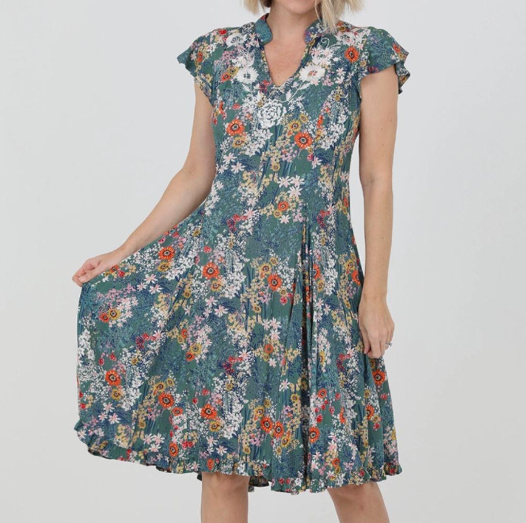 Short Sleeve Dress with Ruffle Hem