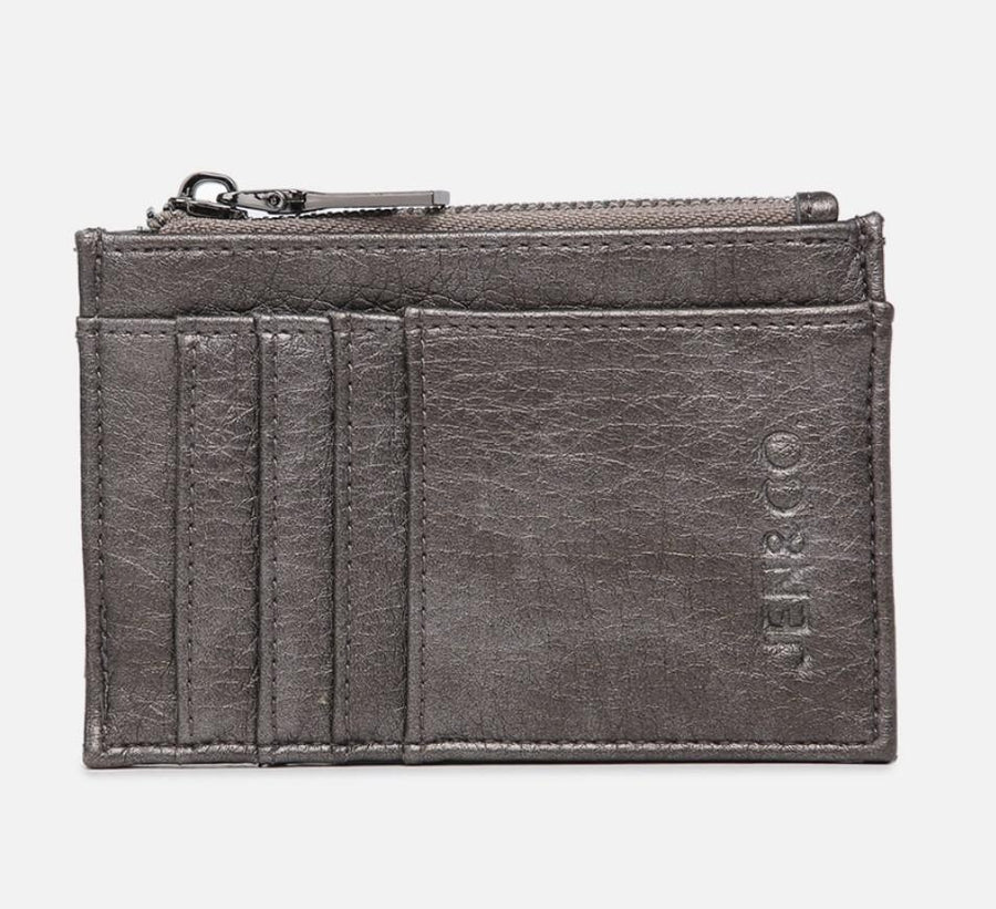 Sia Card Holder Wallet | Gunmetal Grey