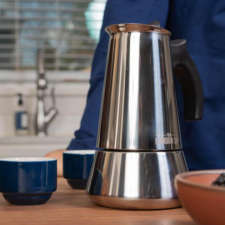 London Sip Stainless Steel Stovetop Espresso Coffee Maker Silver 3 cup London Sip Stainless Steel Stovetop Espresso Coffee Maker