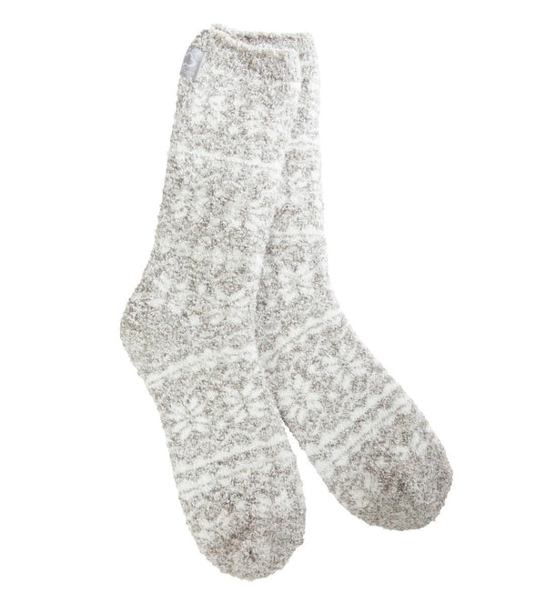 World's Softest Socks | Holiday Cozy Winter Crew Socks Silver