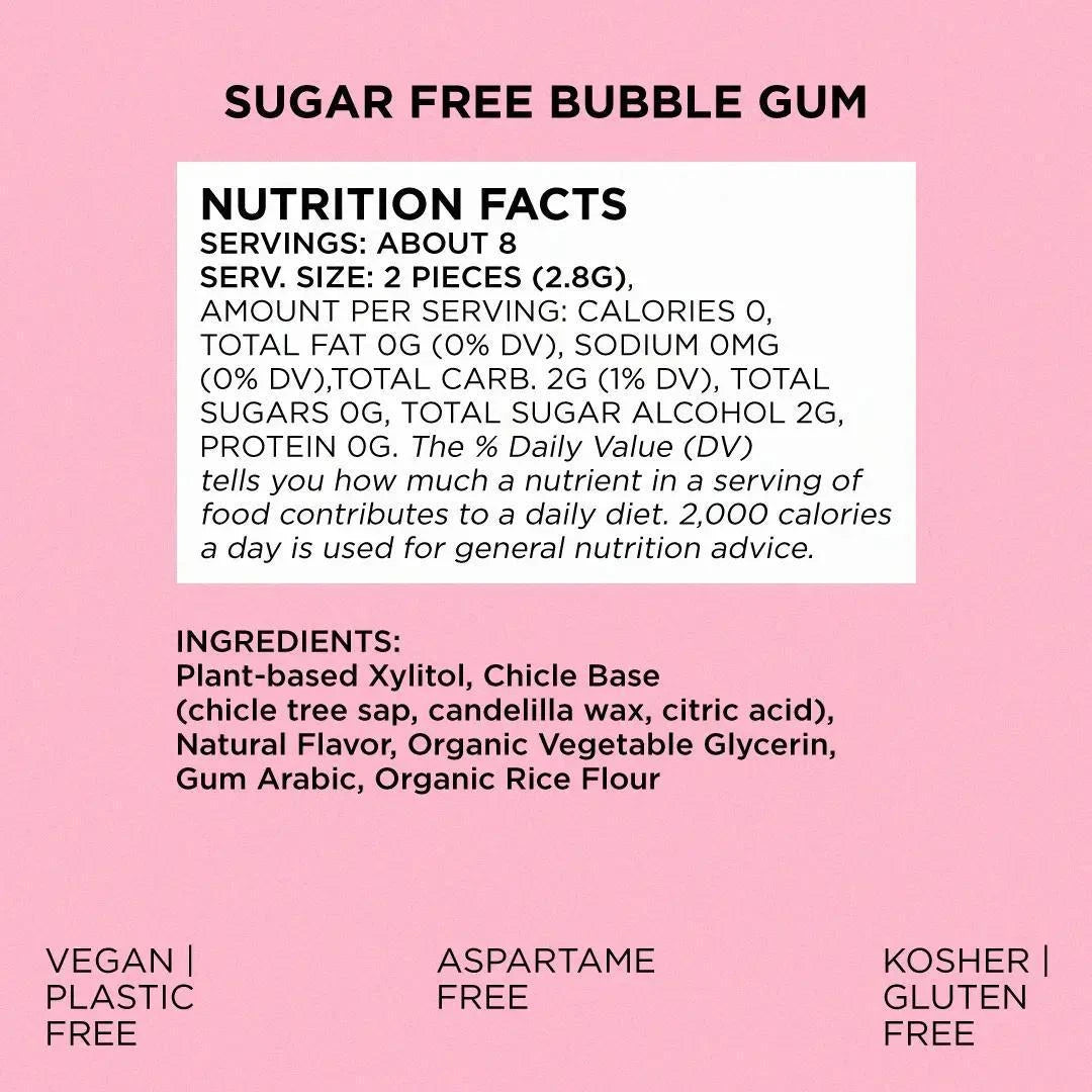 Simply Gum |Sugar Free Bubble Gum - Natural + Plastic-Free Simply Gum |Sugar Free Bubble Gum - Natural + Plastic-Free