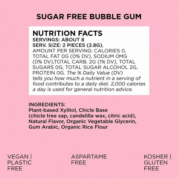 Simply Gum |Sugar Free Bubble Gum - Natural + Plastic-Free Simply Gum |Sugar Free Bubble Gum - Natural + Plastic-Free