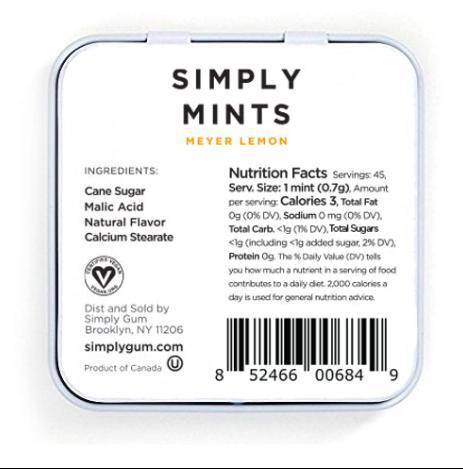 Simply Mints | Meyer Lemon Simply Mints | Meyer Lemon