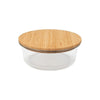 Round Glass Container with Bamboo Lid Small