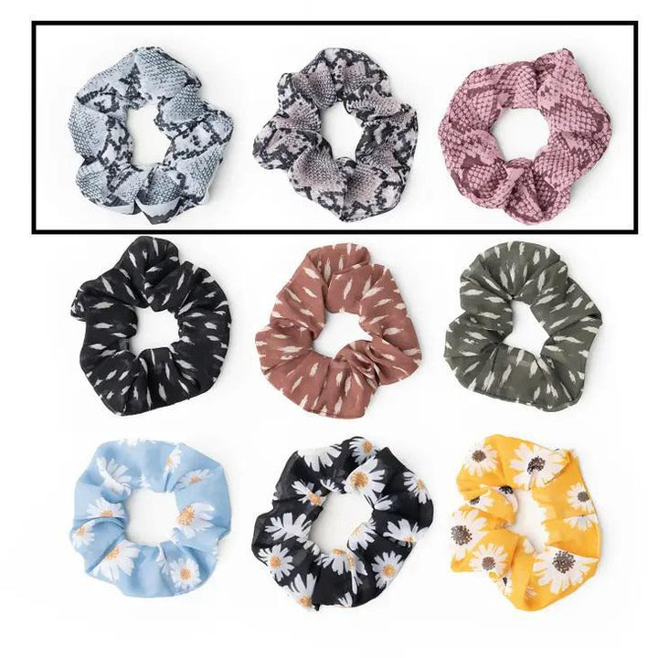 Buns Out Scrunchies 3 Pack Snake Skin
