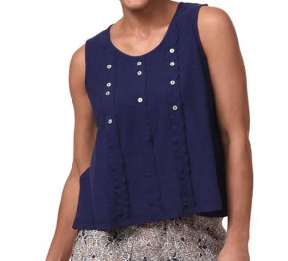 Snap Dragon & Twig Sea Shell Tank in Navy Snap Dragon & Twig Sea Shell Tank in Navy