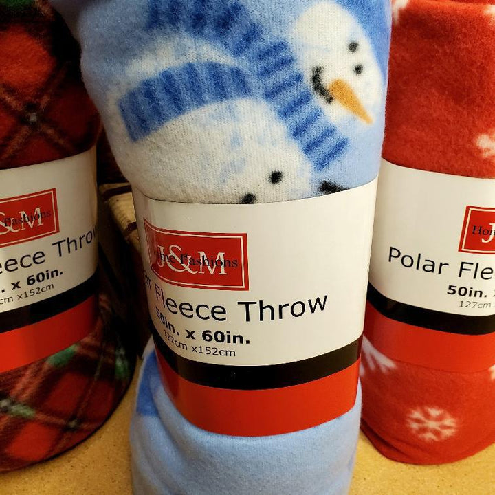 Holiday Polar Fleece Throw Blanket Snowmen Holiday Polar Fleece Throw Blanket