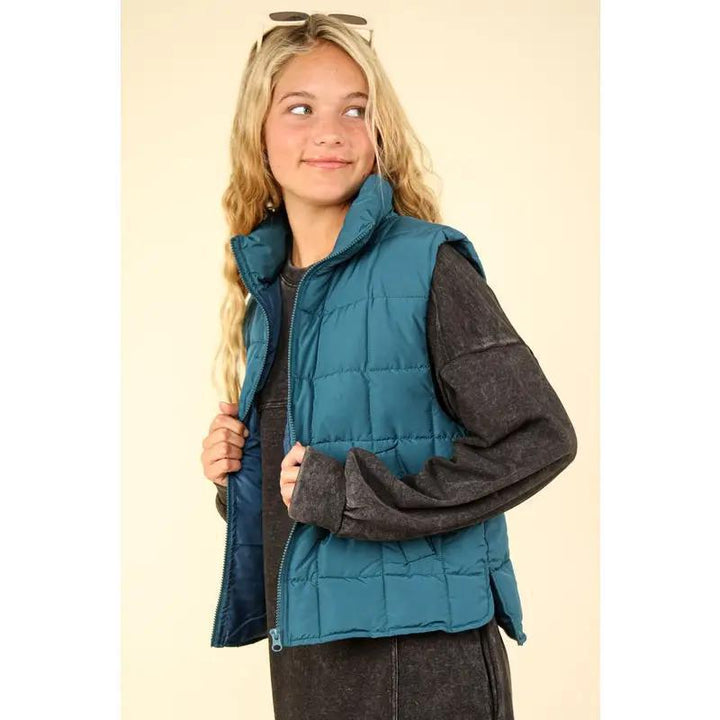 Solid Puffer Padded Warm Vest Solid Puffer Padded Warm Vest