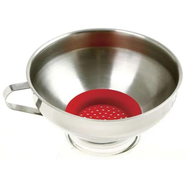 Stainless Steel Funnel with Silicone Strainer Stainless Steel Funnel with Silicone Strainer