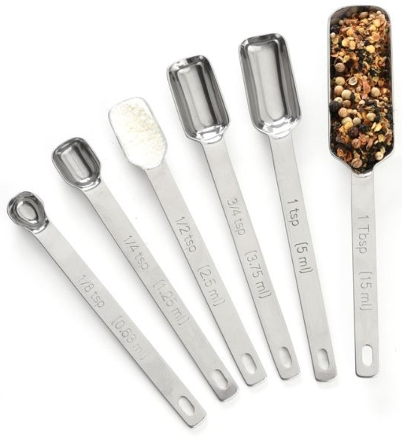 Stainless Steel Measuring Spoons Set of 6 Stainless Steel Measuring Spoons Set of 6