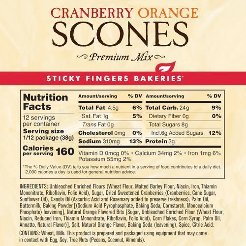 Sticky Fingers Premium Scone Mix | Cranberry Orange Sticky Fingers Premium Scone Mix | Cranberry Orange