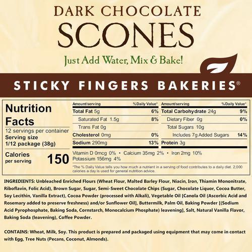 Sticky Fingers Premium Scone Mix | Dark Chocolate Sticky Fingers Premium Scone Mix | Dark Chocolate